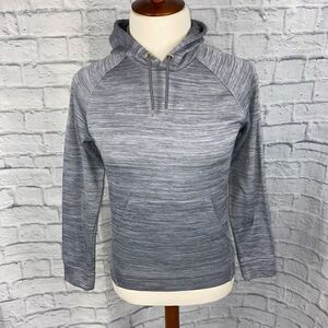 Tek gear pullover Longsleeve hoodie w/front pocket grey/white men sz S